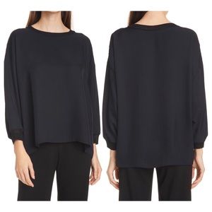 Vince Long Sleeve Silky Blouse Black Size Small